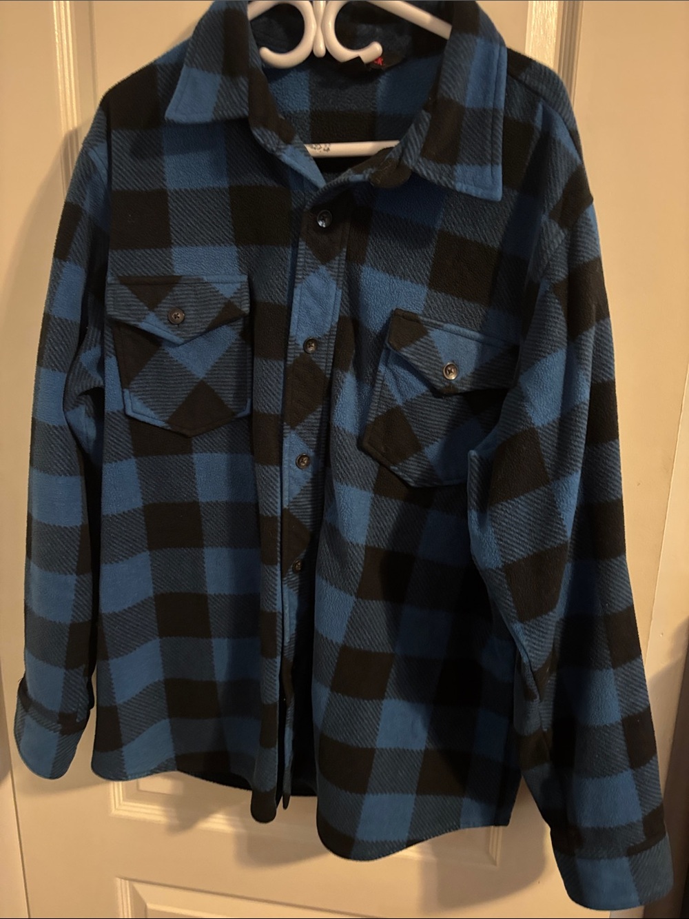 Men's Blue and Black Plaid Lightweight Shirt Jacket